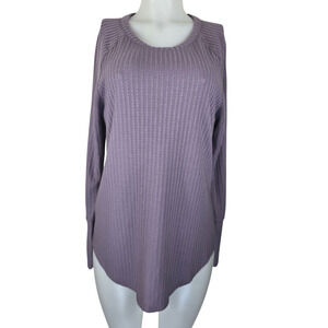 Chaser Thermal Long Sleeve Buttons on Sleeve Winter Women's Lavender Top XL